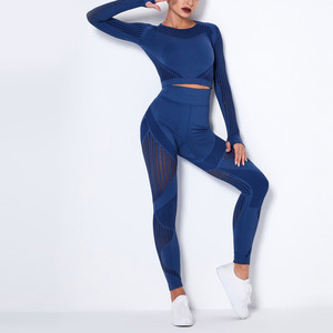 ชุดเล่นโยคะแขนยาวสีน้ำเงิน - Product Image 6