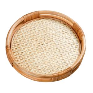 Plateau de service ovale en rotin écologique en gros, plateau de petit-déjeuner en canne naturelle durable, panier de rangement pour aliments tissé à la main - Product Image 6