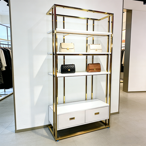 Exhibidor de Ropa de Acero Inoxidable con Acabado Dorado PVD de Lujo Yuntai, Exhibidor Resistente <span class=keywords><strong>para</strong></span> Bolsos y <span class=keywords><strong>Zapatos</strong></span> <span class=keywords><strong>para</strong></span> Tiendas Minoristas - Product Image 5