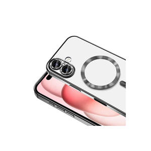 Coque de protection Netzy Luxury pour iPhone 16 Plus avec chargement sans fil MagSafe, en silicone doré, protection de l'appareil photo, style électroplaqué - Product Image 5
