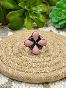 แหวนหอยสังข์สีชมพูทำด้วยมือสไตล์ตะวันตกเฉียงใต้ทำด้วยมือทำจากเงินสเตอร์ลิงขนาดหรูหราเครื่องประดับ10.5สำหรับโอกาสพิเศษ - Product Image 5