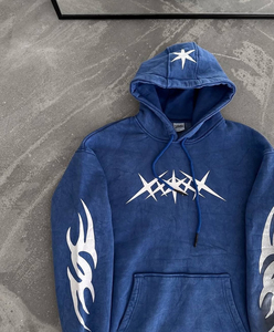 Nouveau sweat-shirt personnalisé pour homme en molleton épais 100 % coton délavé à l'acide, coupe droite, style streetwear, épaules tombantes, vintage rétro, hiver, séchage rapide - Product Image 2