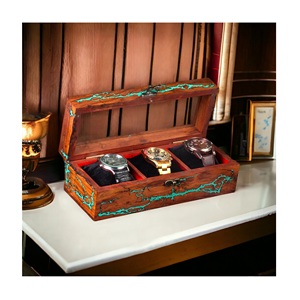High Quality Rosewood <b>Mens</b> <b>Watch</b> <b>Box</b> Organizer with Glass Lid Premium 2 Slots <b>Watch</b> Storage and Display Case for <b>Men</b> - Product Image 2