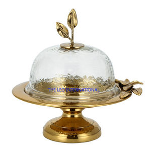 Plateau à gâteau décoratif en métal plaqué or, support à gâteau de luxe de haute qualité pour la décoration de fête de cuisine de mariage - Product Image 2