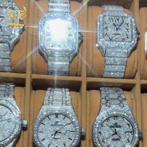 Oogverblindend Full Moissanite Automatisch Horloge Groothandel Iced Out Hiphop Diamond Horloge Voor Heren Luxe Stijl - Product Image 1