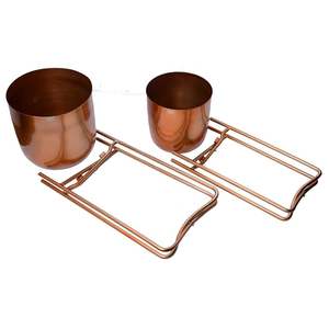 Grands pots de fleurs décoratifs en fer forgé pour l'extérieur personnalisables avec finition or rose pour l'aménagement paysager de jardin à bas prix - Product Image 3