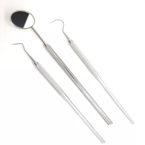 Kit manuel de pince à épiler pour miroir buccal, sonde de courbe Instrument de dentiste Soins des dents Nettoyage en acier inoxydable de haute qualité Double - Product Image 3