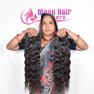 Nouveau Produit Cheveux humains indiens de l'usine Fermeture Ondulés soyeux doux brillance Aspect naturel texture forte à vendre - Product Image 6