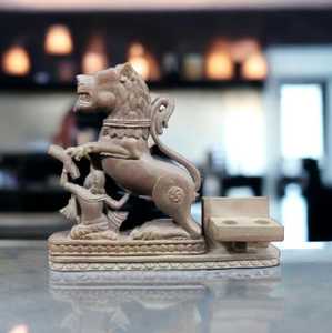 2024 Best Price Indian Handcrafted Konark Stone Carving Lion Pen Stand Lion Stone Showpiece Stone Sculptures for Home Decoration - Product Image 3