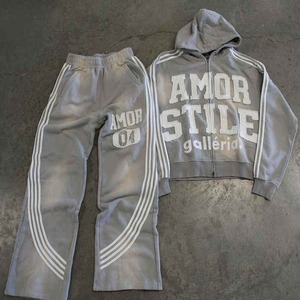 Taille haute nouveau personnalisé Baggy côté rayé pantalon Logo personnalisé mode mâle pantalons de survêtement hommes décontracté longue piste Flare pantalon hommes - Product Image 6