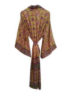 Camisa de Playa, Kimono de Seda para Mujer, Multicolor, Suave, Ropa de Casa, Blusa de Seda Multicolor, Kimono Corto Tipo Túnica - Product Image 5