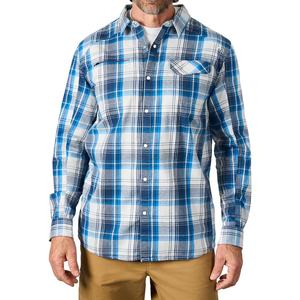 Camisetas de pesca de popelina de poliéster/algodón con logotipo personalizado para hombre, manga larga, protección solar, 50 + UV UPF, botón de enfriamiento de secado rápido - Product Image 1