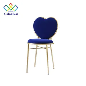 Tessuto di velluto trucco sedia in metallo moda Golden carino sgabello peloso sedia per soggiorno CECL016