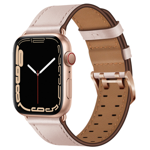 Luxury Crazy Horse Leather Smartwatch <b>Strap</b> with Double <b>Buckles</b> Breathable Soft for Men Women Comfortable band for Apple Watch - Product Image 6