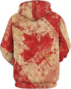 Sudadera con Capucha de Algodón 100% Fabricada a Medida, Unisex, Gruesa, con Sublimación de la Bandera Canadiense - Product Image 3