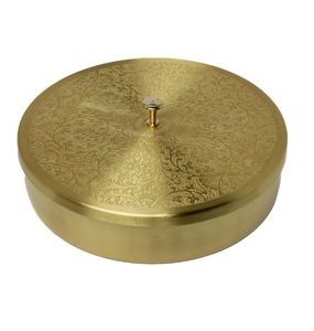 Support de stockage d'épices alimentaires ustensiles de cuisine personnalisé rond Design fantastique en laiton fabriqué à la main Masala boîte au meilleur prix - Product Image 5