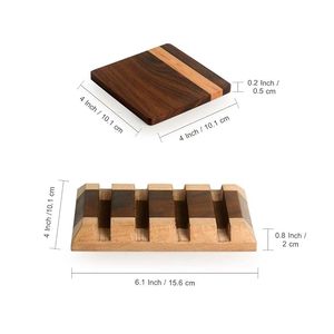 Posavasos clásico moderno de madera de Acacia para taza de té ARTISAN AURA, diseño de flujo libre de alta calidad, decoración de oficina, manteles de madera lisos, almohadillas - Product Image 6