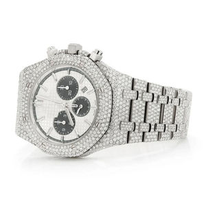 นาฬิกาสุดหรูสไตล์ฮิปฮอปทำจากเพชรโมอิสซาไนท์สแตนเลสสตีลสุดหรูสำหรับผู้ชายและผู้หญิง - Product Image 3