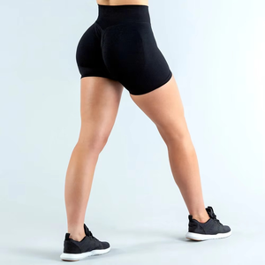 Short de sport sans couture taille haute pour femme Short de yoga d'entraînement extensible Short de course Fitness contrôle du ventre - Product Image 3