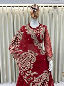 Diseñador indio último color rojo nupcial Lehenga Choli Unstich diseño boda Lahnga Choli mujeres Lengha mayoristas Surat India - Product Image 3