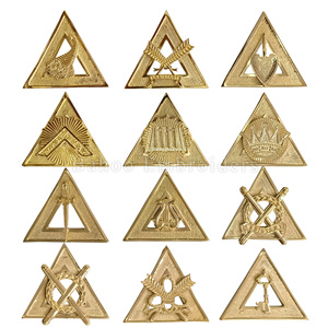 BIJOUX DE COLLIER D'OFFICIERS DE L'ARCHE ROYALE POUR DIRECTEUR DE CÉRÉMONIES-PLAQUÉ OR DE HAUTE QUALITÉ-BIJOU D'ARCHE ROYALE MAÇONNIQUE - Product Image 2