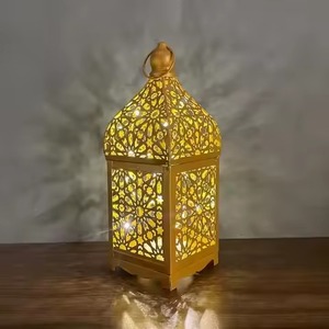 Faroles Metálicos Modernos Hechos a Mano para Decoración de Ramadán, Eid, Navidad y Año Nuevo, para Festividades Musulmanas, sin Electricidad, para Uso en Mesa - Product Image 1