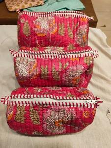 Conjunto de 3 piezas de bolsa con estampado Floral, bolsos bohemios, bolsa de algodón acolchada de verano, regalo de Festival a granel, invitado, pequeño, viaje, compras, deportes, Picnic - Product Image 3