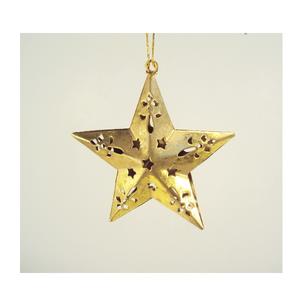 Adornos colgantes de estrella de latón con acabado antiguo para el hogar, adornos colgantes decorativos de árbol de Navidad X Mas - Product Image 3