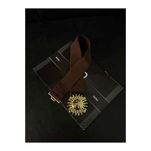 Ceinture élastique pour femme avec boucle dorée, ceinture pour veste, ceinture pour chemise, ceinture pour robe - Marron - Product Image 2