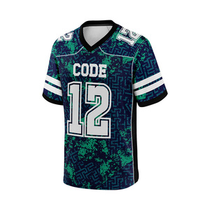 Maillot de football américain de qualité supérieure sur mesure, vêtements de sport respirants en maille de polyester à manches courtes, ensembles grande taille pour adultes - Product Image 5