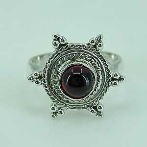 Boho January Birthstone <b>Ring</b> Handmade 925 Sterling <b>Silver</b> Rhodium Perfect Anniversary Birthday Gift for Her <b>Garnet</b> Stone January - Product Image 3
