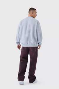 เสื้อสเวตเชิ้ตปักลายกรดสำหรับผู้ชายไซส์ใหญ่พิเศษเสื้อสเวตเชิ้ตซักและเสื้อมีฮู้ดออกแบบได้ตามที่ต้องการ - Product Image 3