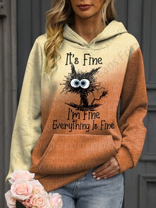 Sudadera con Capucha de Punto Extra Grande para Mujer, con Media Cremallera, Estampada, Otoño Invierno 2025, Transpirable, con Forro Polar, Personalizable - Product Image 3