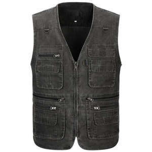 Gilet cargo pour homme en toile épaisse, lavage chimique, résistant, haute qualité, séchage rapide, style streetwear décontracté, personnalisable OEM, vente en gros - Product Image 3