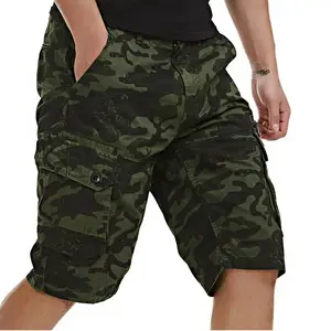 Atmungsaktive Camo Cargo Shorts für Jungen Outwear Workout Casual Shorts aus Baumwolle Multi Pockets
