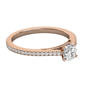 Bague de fiançailles en or 14 carats avec diamant solitaire cultivé en laboratoire pour femmes - Product Image 1