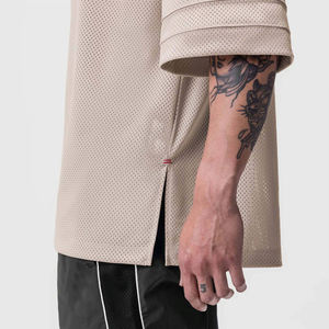 Maillot de sport unisexe respirant en maille de qualité supérieure - Manches courtes, grande taille, léger, séchage rapide pour toutes les activités sportives - Product Image 3