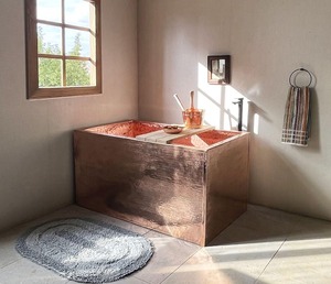 Elegante bañera de cobre de calidad de lujo para renovación de baño, precio al por mayor, accesorio de Metal DE LA India - Product Image 5