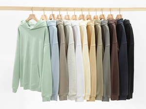 Manufacturer Custom French Terry Blank Hoodie Unisex 100% Cotton 380-500 Gsm Oversized 14 Oz Anti-Shrink 400 450 Men <b>Hoodies</b> - Product Image 2