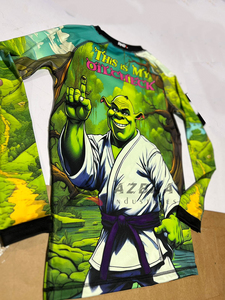 Unisex Custom anime chractered Themed Long Sleeved Rashguard Polyester Spandex Fabric Sublimated Printing MMA Use rash guards - Product Image 3