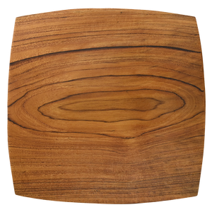 Plateau à snack élégant en bois incurvé carré de 20 cm, écologique, gravé pour les hôtels, les cafés, les restaurants, la cuisine, la salle à manger, le camping - Product Image 1