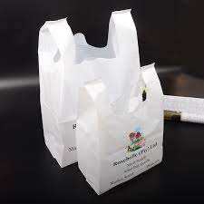 Bolsa de camiseta HDPE/LDPE gruesa impresa con logotipo personalizado para comestibles y bolsas de mercancías de embalaje de plástico - Product Image 2