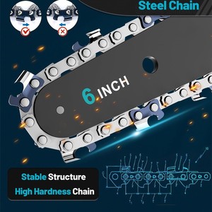 Mini tronçonneuse électrique sans fil de 6 pouces, batterie au lithium 20V, tronçonneuse de jardin portable, scie à élaguer sans balais - Product Image 4