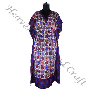 KFL009 Moda sin mangas de seda pura Kaftan largo de talla grande ropa de dormir para mujer - Product Image 4