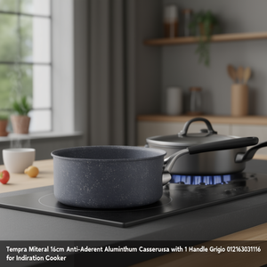 Casseruola Alluminio antiaderente (16cm) fonda 1 manico TEMPRA MINERAL Grigio 012163031116 - Product Image 3