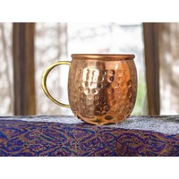 Ensemble unique de tasse en cuivre marocain artisanal et de bouteille isotherme sous vide, anti-fuite, réutilisable, 2 pièces, boîte cadeau incluse