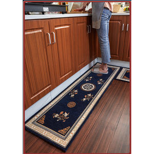 Ensemble de tapis de cuisine personnalisés en tissage Dornier, motif floral personnalisé, tapis de sol absorbants et lavables en polyester - Product Image 1