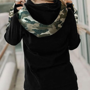 เสื้อฮู้ดดี้ผู้หญิงแบบสวมหัว แขนสองชั้น ดีไซน์เองได้ สกรีนโลโก้ได้ ไซส์พลัส บุขนกำมะหยี่ - Product Image 2