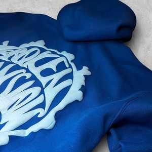 Sudadera de algodón pesado de gran tamaño con gráfico de invierno, sudadera con cremallera con estampado de pantalla gruesa, sudaderas con capucha de lana recortadas con cremallera cuadrada para hombres - Product Image 3
