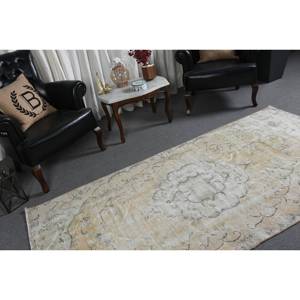 พรมสีเบจสไตล์ตุรกีวินเทจขนาด3.8x7.7ฟุตผ้าขนสัตว์ลาเท็กซ์การเย็บปะติดปะต่อกันสี่เหลี่ยมผืนผ้าพื้นที่ขนาดใหญ่สำหรับห้องโถงห้องพรม - Product Image 2